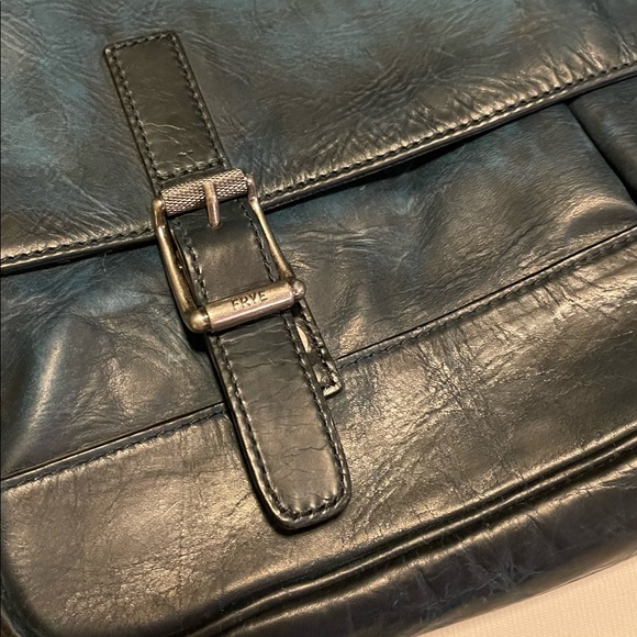 Men’s Frye Leather Messenger Bag - RARE BLUE COLOR - Picture 6 of 8